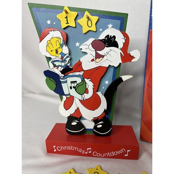 2001 Looney Tunes Tweety & Sylvester Wooden Christmas Countdown Advent Calendar - Picture 2 of 14